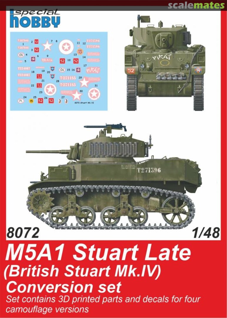 Boxart M5A1 Stuart Late (British Stuart Mk.VI) Conversion set 8072 CMK Boxart M5A1 Stuart Late (British Stuart Mk.VI) Conversion set 8072 CMK