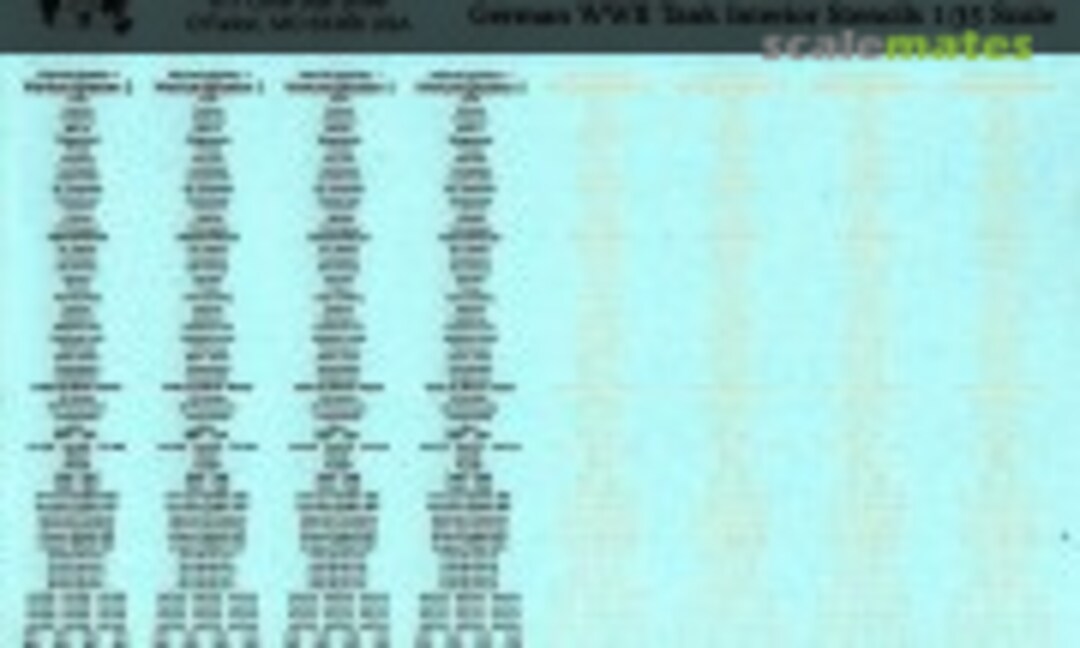 1:35 German Tank Interior Stencilling (Verlinden Productions 2153) 2153