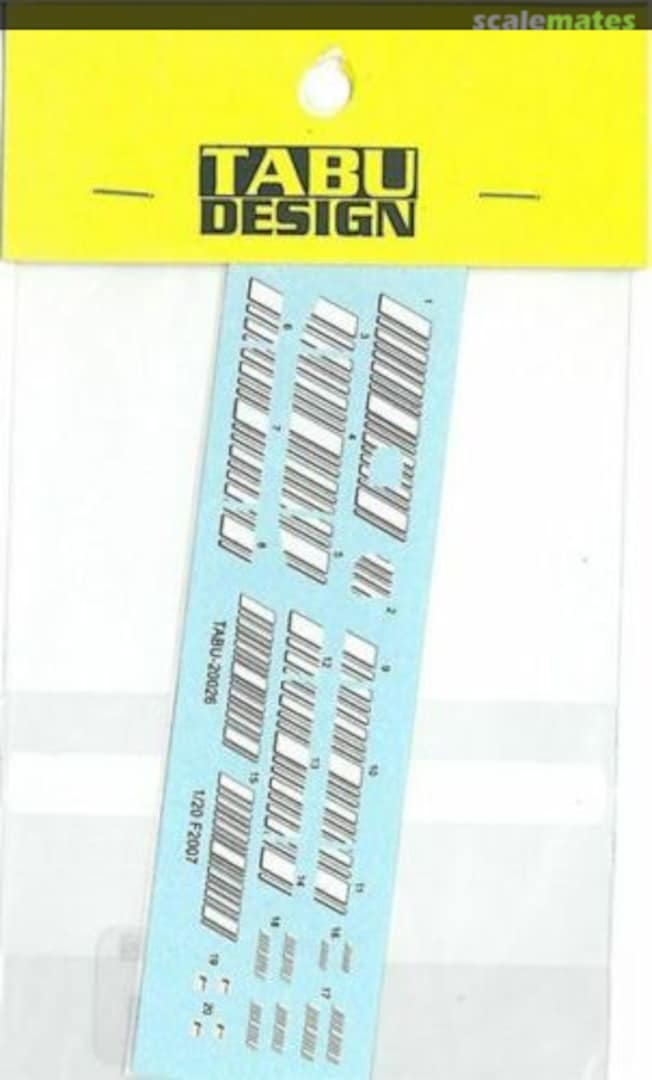 Boxart Ferrari F2007 Bar Code Decal TABU20026 Tabu Design Boxart Ferrari F2007 Bar Code Decal TABU20026 Tabu Design
