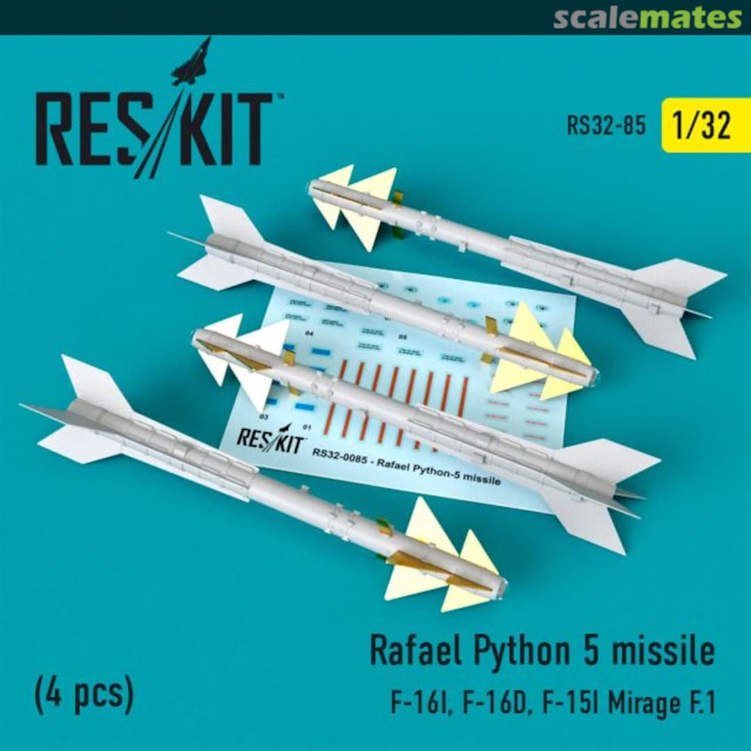 Boxart Rafael Python 5 missile (4 pcs) RS32-0085 ResKit