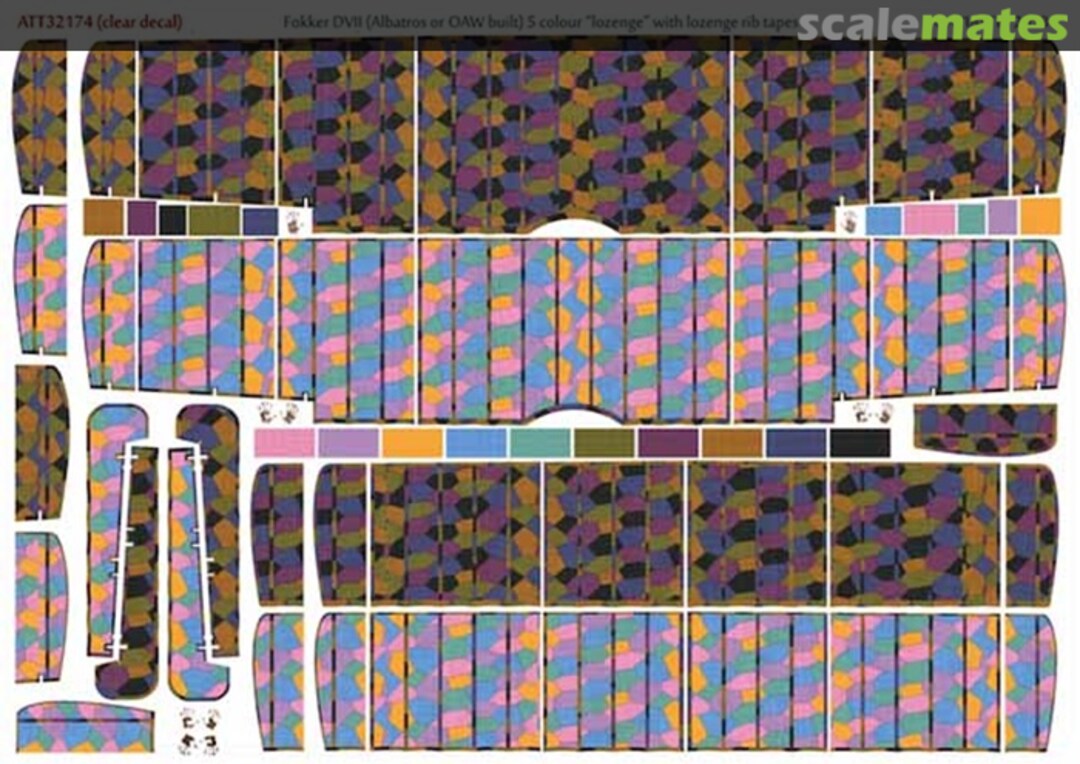 Boxart Fokker D.VII (Albatros or OAW built) 5 colour 'lozenge' with lozenge rib tapes ATT32174 Aviattic Boxart Fokker D.VII (Albatros or OAW built) 5 colour 'lozenge' with lozenge rib tapes ATT32174 Aviattic
