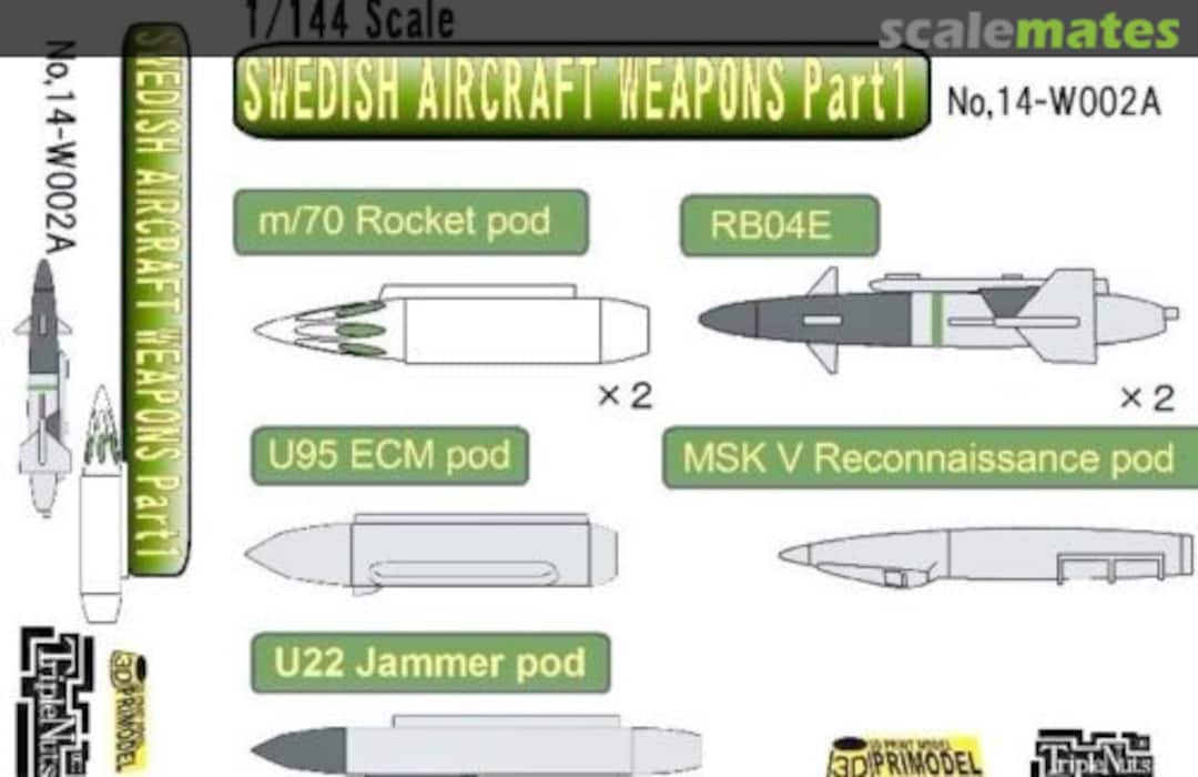 Boxart Swedish Aircraft Weapons Part 1 14-W002A Triple Nuts Boxart Swedish Aircraft Weapons Part 1 14-W002A Triple Nuts