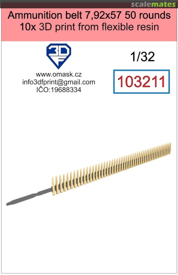 Boxart Ammunition Belt 7,92x57 50 Rounds (10x) 103211 3DF Print Boxart Ammunition Belt 7,92x57 50 Rounds (10x) 103211 3DF Print
