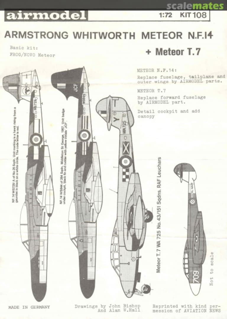 Boxart Armstrong Whitworth Meteor N.F.14 + Meteor T.7 108 Airmodel Boxart Armstrong Whitworth Meteor N.F.14 + Meteor T.7 108 Airmodel