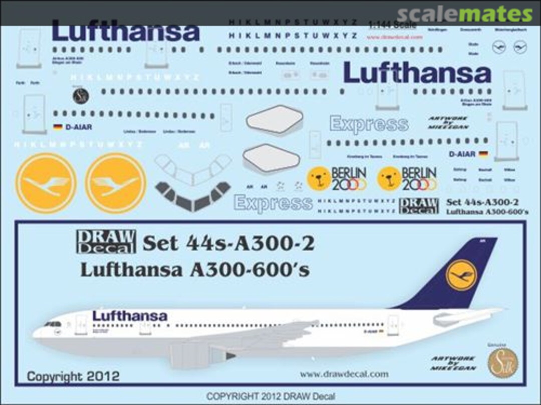 Boxart Lufthansa Airbus A300-600's 44s-A300-2 Draw Decal Boxart Lufthansa Airbus A300-600's 44s-A300-2 Draw Decal