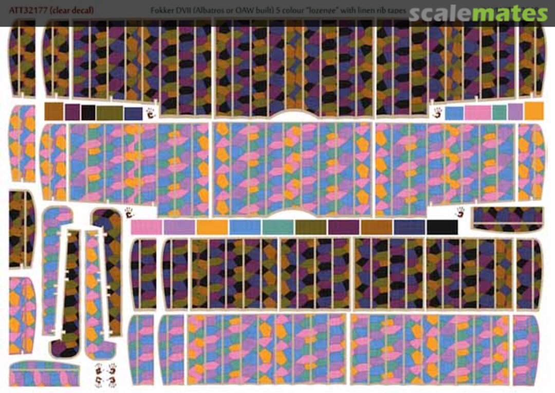 Boxart Fokker D.VII (Albatros or OAW built) 5 colour 'lozenge' with linen rib tapes ATT32177 Aviattic Boxart Fokker D.VII (Albatros or OAW built) 5 colour 'lozenge' with linen rib tapes ATT32177 Aviattic