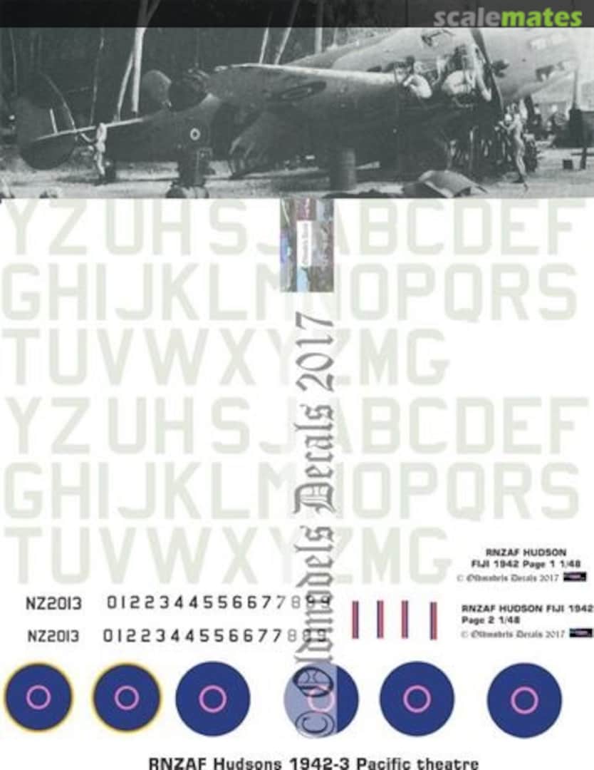 Boxart RNZAF Lockheed Hudson 1942-43 Pacific theatre OMD0163 Oldmodels Decals Boxart RNZAF Lockheed Hudson 1942-43 Pacific theatre OMD0163 Oldmodels Decals