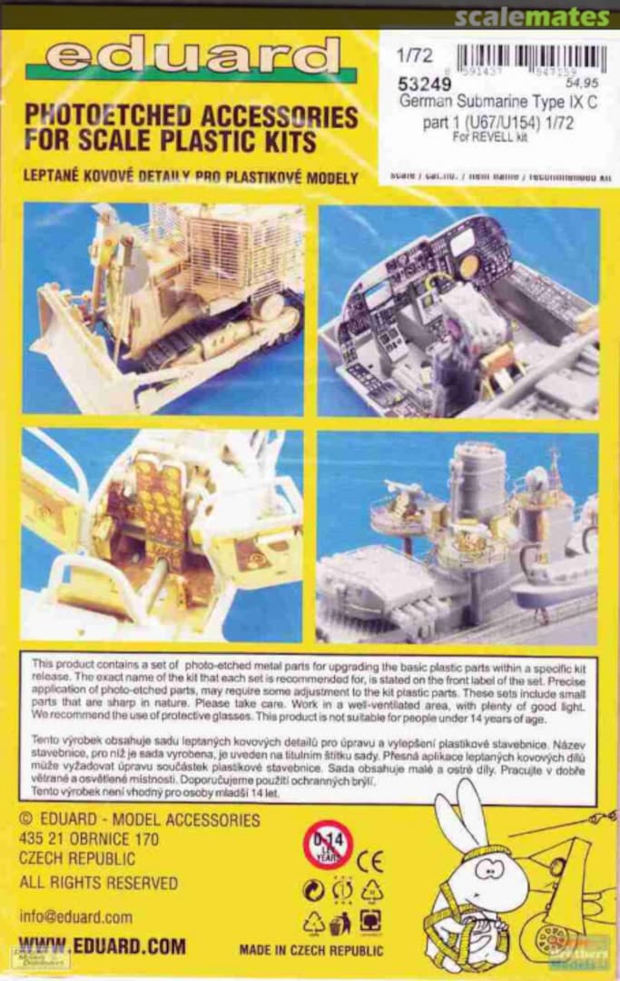 Boxart German Submarine Type IX C part 1 (U67/U154) 53249 Eduard