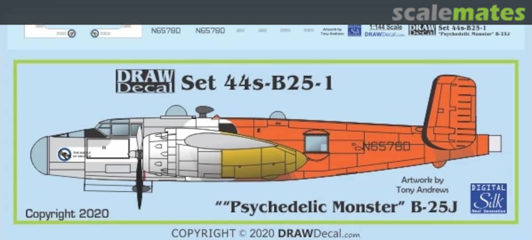 Boxart “Psychedelic Monster” B-25J 44-B25-1 Draw Decal Boxart “Psychedelic Monster” B-25J 44-B25-1 Draw Decal