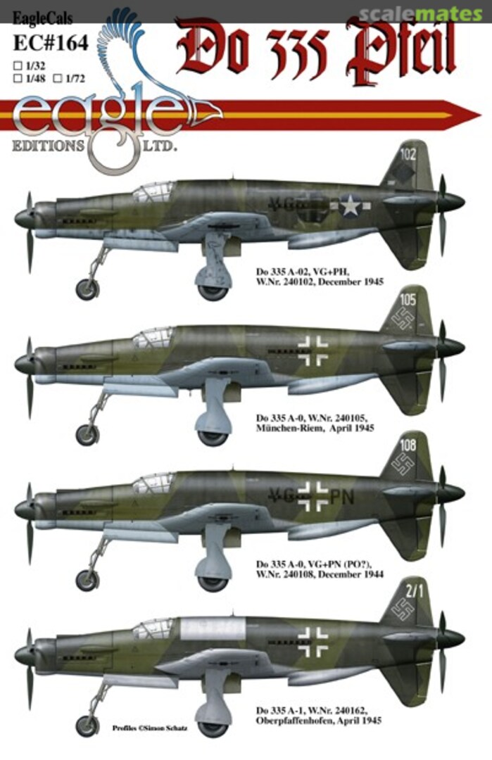 Boxart Do 335 Pfeil EagleCals EC72-164 Eagle Editions Boxart Do 335 Pfeil EagleCals EC72-164 Eagle Editions