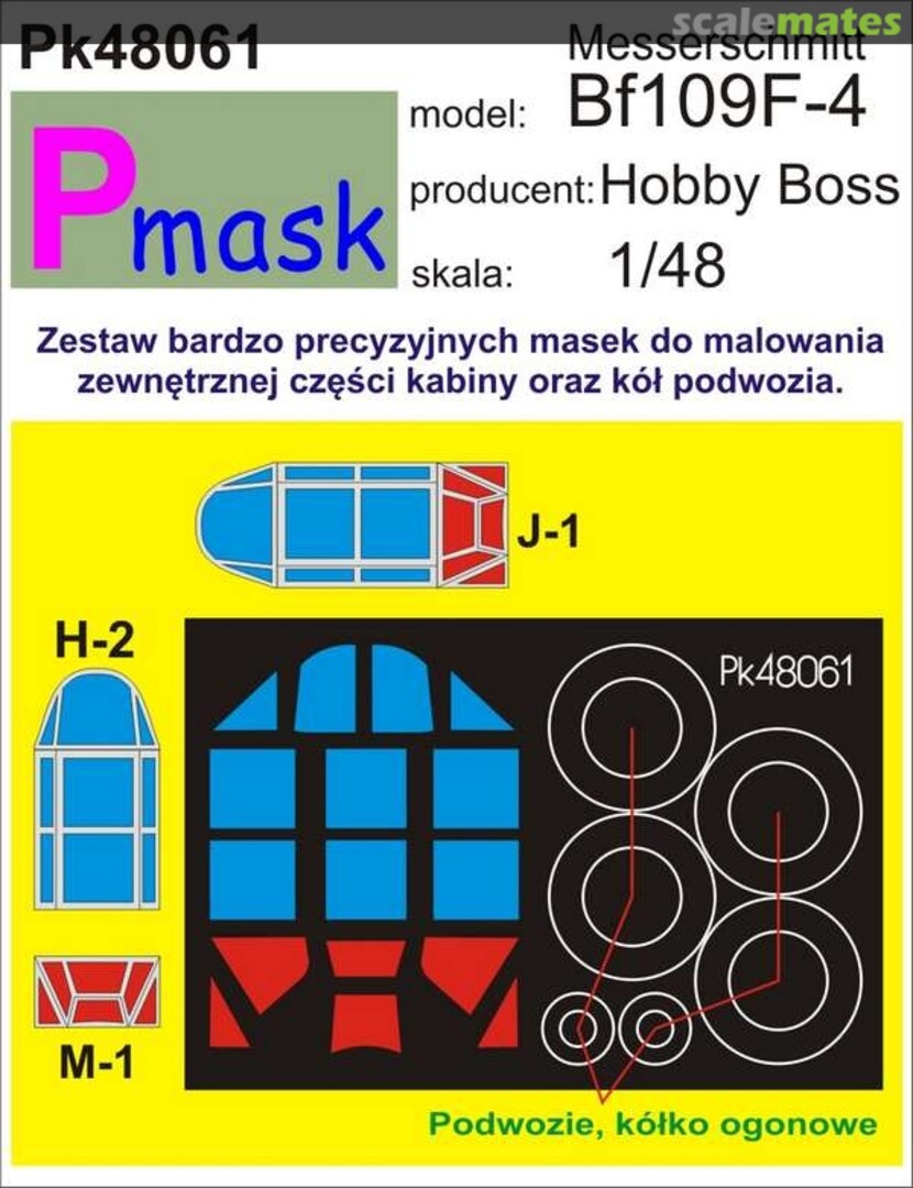 Boxart Messerschmitt Bf109F-4 - canopy and wheel masks PK48061 Pmask Boxart Messerschmitt Bf109F-4 - canopy and wheel masks PK48061 Pmask