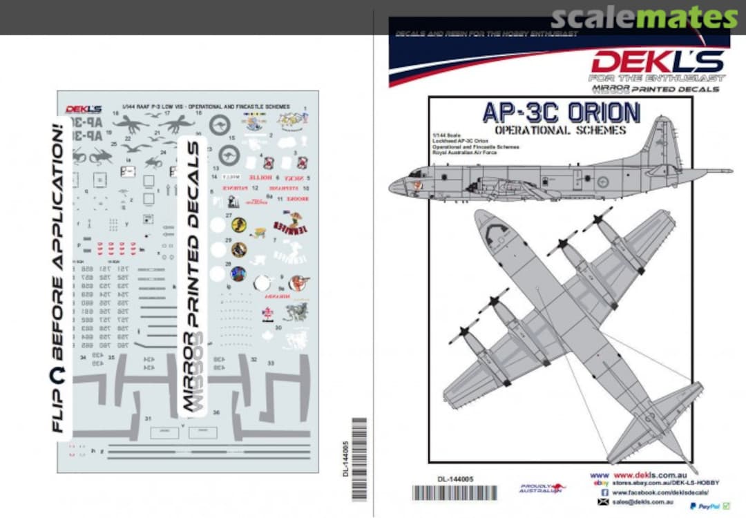 Boxart Lockheed AP-3C Orion - RAAF Opeational & Fincastle Schemes DL144005 DEKL's Boxart Lockheed AP-3C Orion - RAAF Opeational & Fincastle Schemes DL144005 DEKL's