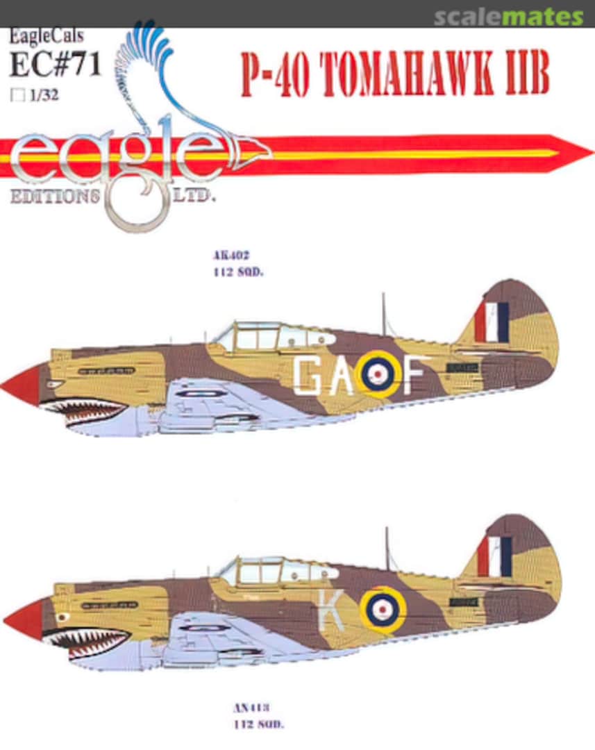 Boxart P-40 Tomahawk IIB EagleCals EC32-71 Eagle Editions Boxart P-40 Tomahawk IIB EagleCals EC32-71 Eagle Editions