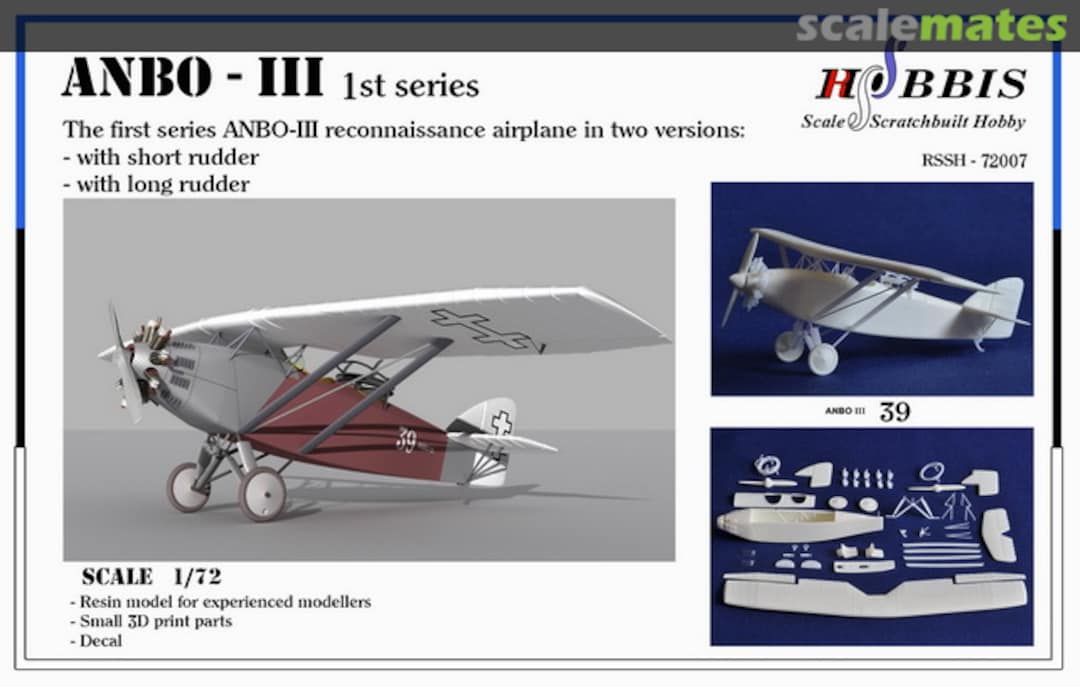 Boxart ANBO-III 1st series Lithuanian reconnaissance aircraft RSSH-72007 RSS-Hobbis
