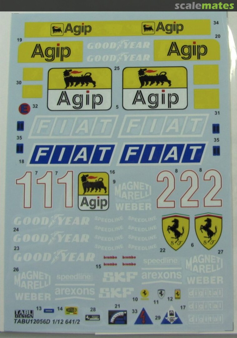 Boxart Ferrari 641/2 Full Sponsership Decal TABU12056C Tabu Design Boxart Ferrari 641/2 Full Sponsership Decal TABU12056C Tabu Design