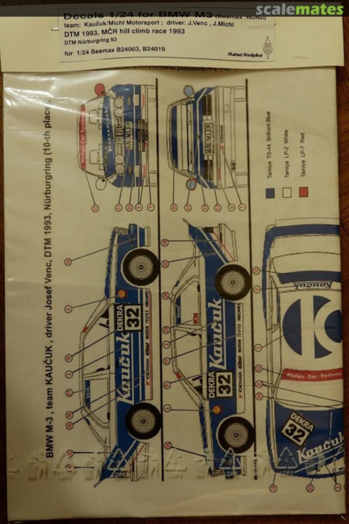 Boxart Decals for BMW M3 (Beemax/NuNu) MW24021 Matwej Workshop Boxart Decals for BMW M3 (Beemax/NuNu) MW24021 Matwej Workshop