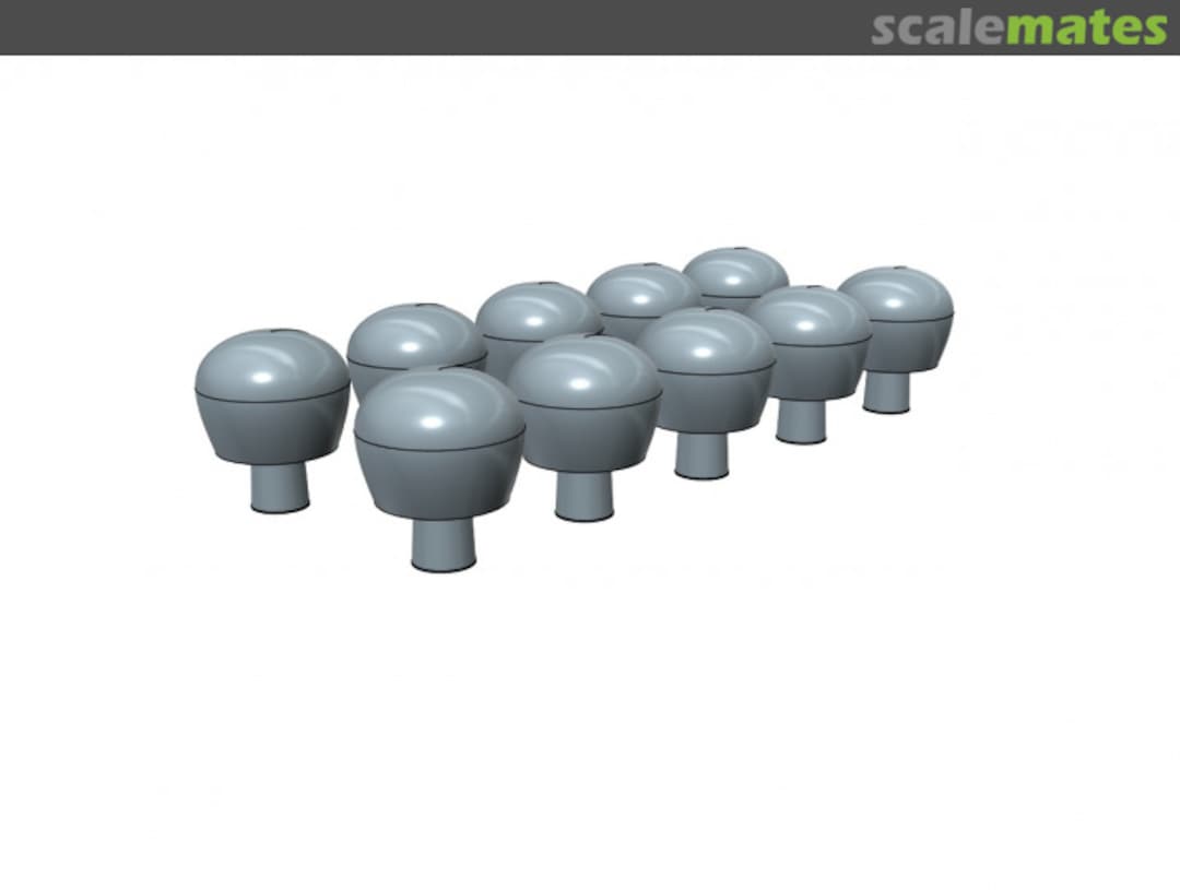 Boxart SATCOM Domes for Royal Navy Warships (set of 10) 600-SATCOM RN Model Monkey