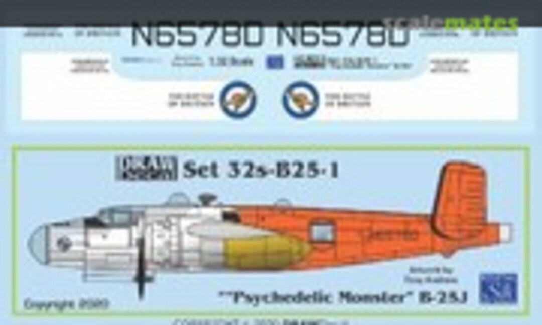 1:32 “Psychedelic Monster” B-25J (Draw Decal 32-B25-1) 32-B25-1