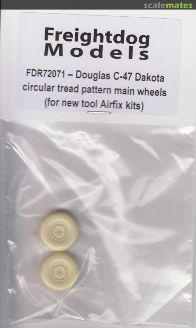 Boxart Douglas C-47 Dakota Circular Tread Pattern Main Wheels FDR72071 Freightdog Models Boxart Douglas C-47 Dakota Circular Tread Pattern Main Wheels FDR72071 Freightdog Models