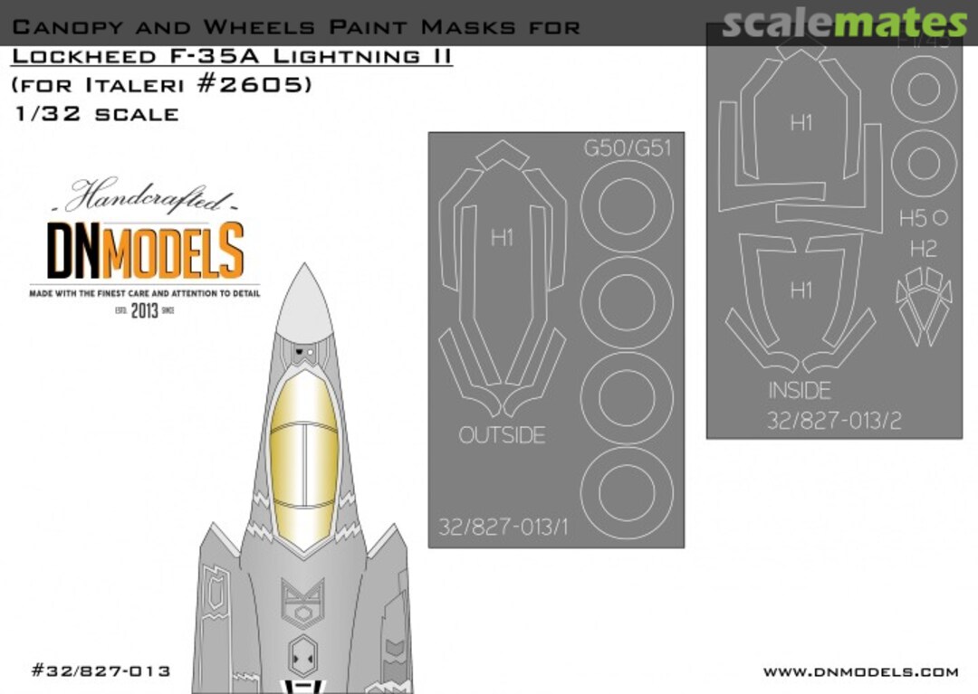 Boxart Canopy & Wheels Paint Masks F-35A Lightning II 1/32 32/827-013 DN Models