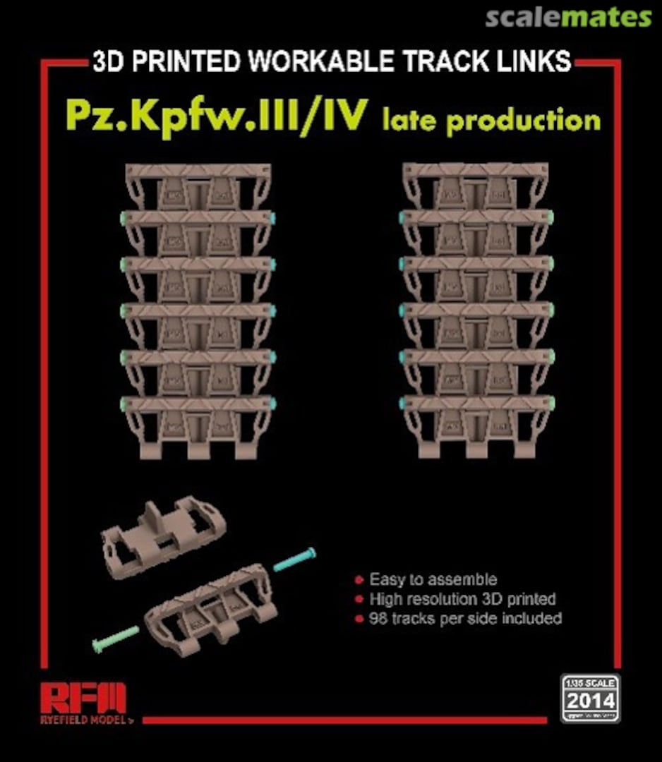Boxart Workable Track Links for Pz.Kpfw. III /IV Late Production (3D Printed) RM2014 Rye Field Model Boxart Workable Track Links for Pz.Kpfw. III /IV Late Production (3D Printed) RM2014 Rye Field Model