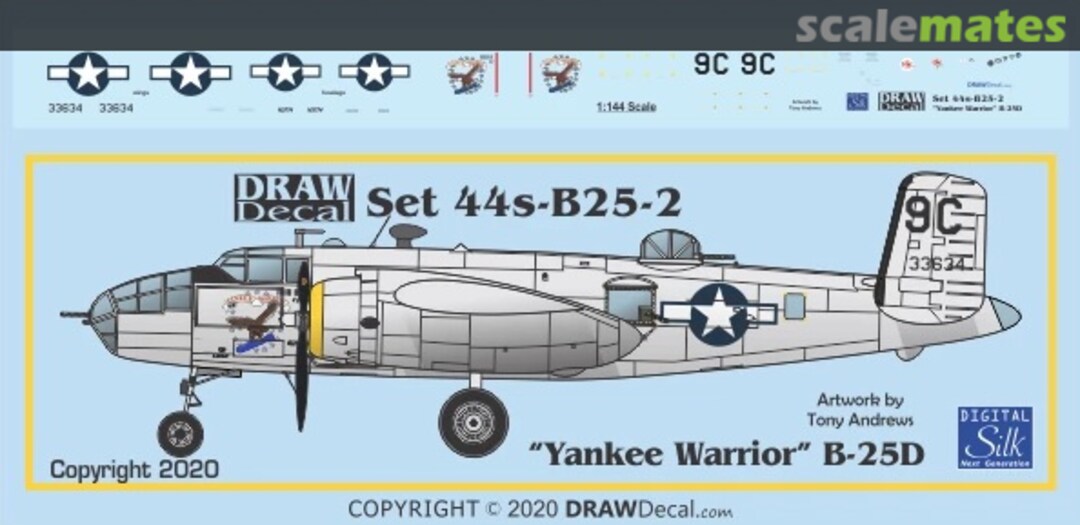 Boxart “Yankee Warrior” B-25D 44-B25-2 Draw Decal Boxart “Yankee Warrior” B-25D 44-B25-2 Draw Decal