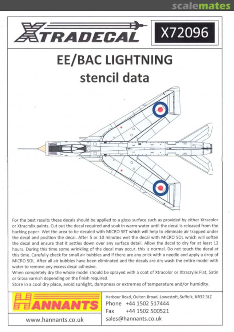 Boxart EE/BAC Lightning X72096 Xtradecal Boxart EE/BAC Lightning X72096 Xtradecal