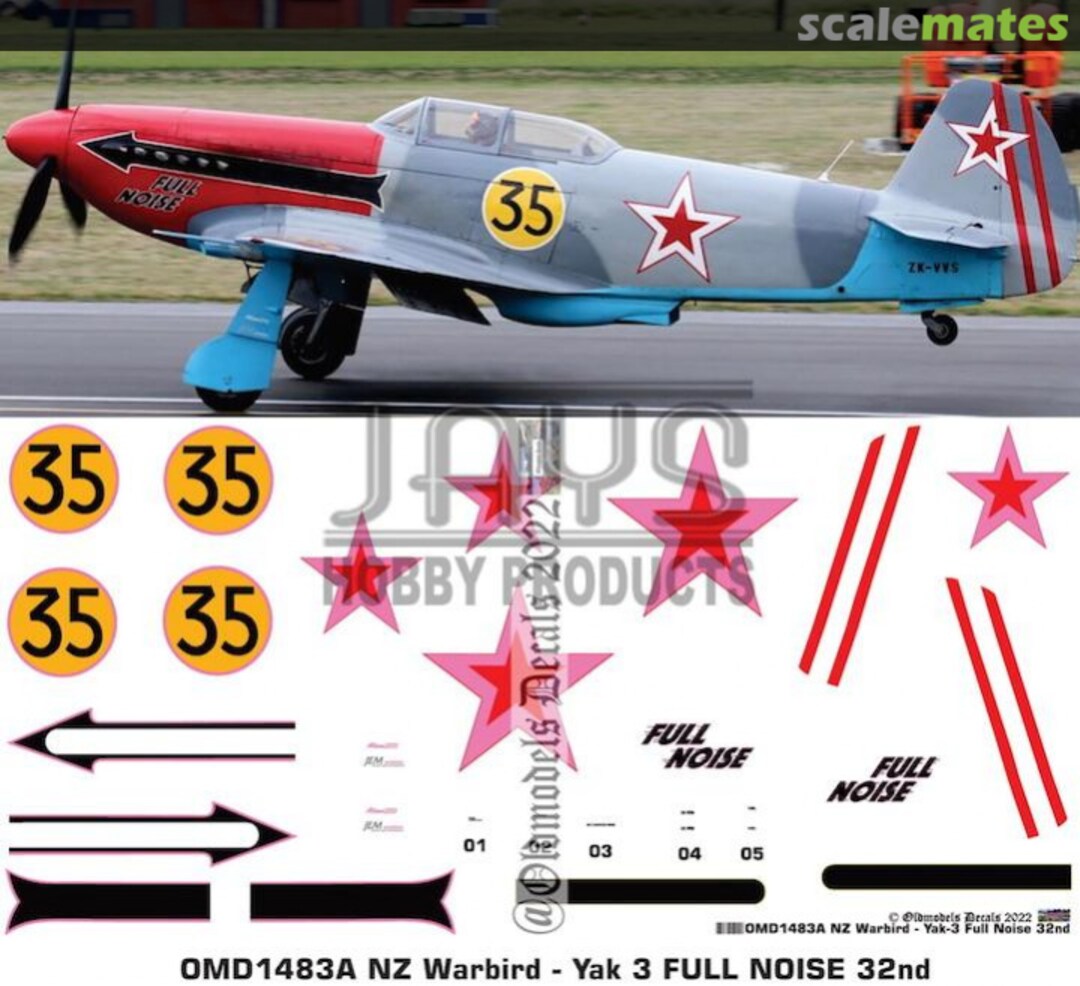 Boxart Warbird - Yak-3 Full Noise OMD1483A Oldmodels Decals Boxart Warbird - Yak-3 Full Noise OMD1483A Oldmodels Decals