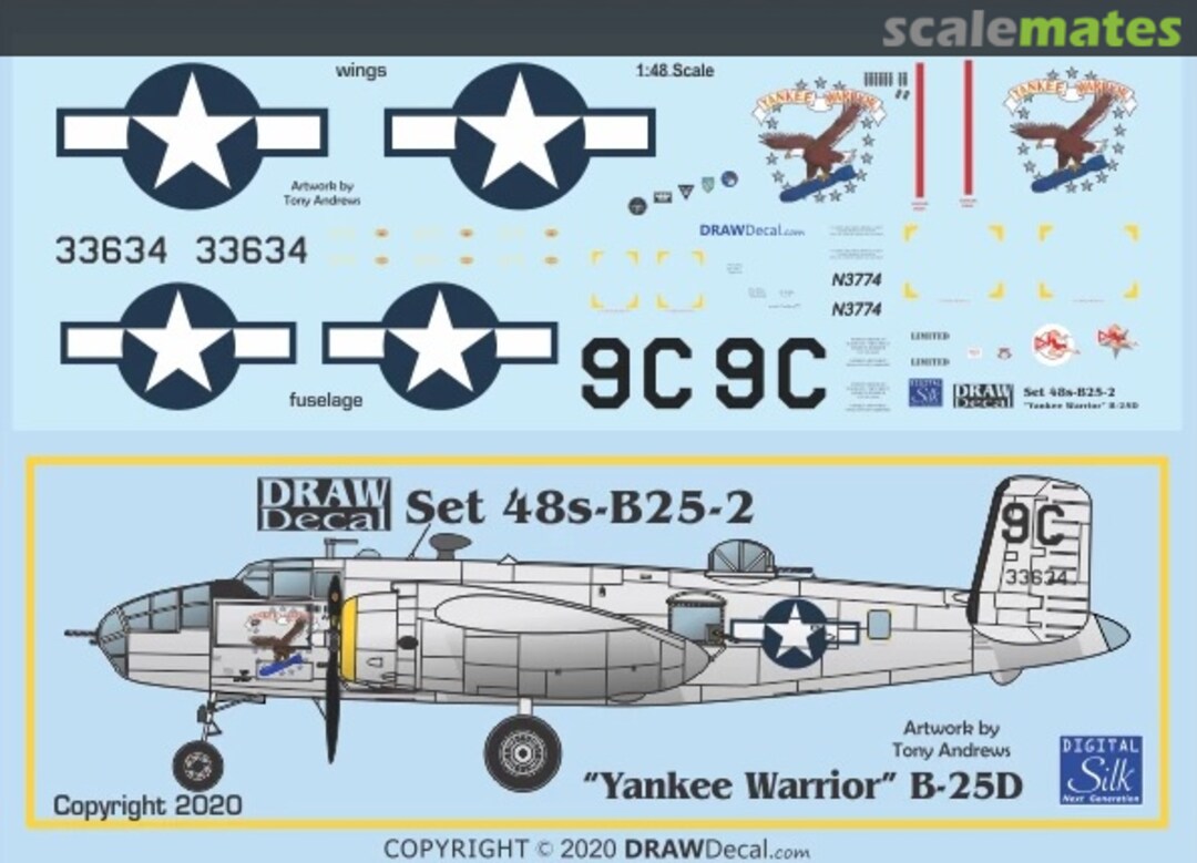 Boxart “Yankee Warrior” B-25D 48-B25-2 Draw Decal Boxart “Yankee Warrior” B-25D 48-B25-2 Draw Decal