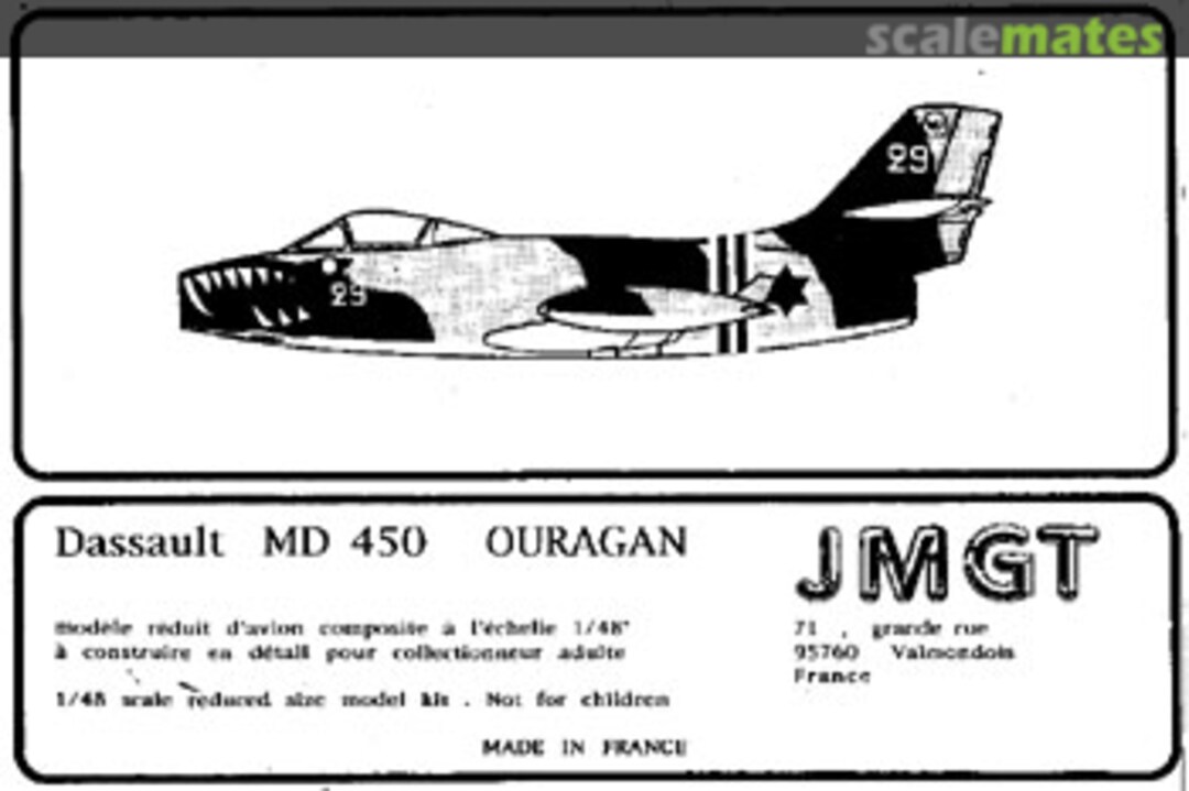 Boxart Dassault MD 450 Ouragan 48AR10 JMGT Boxart Dassault MD 450 Ouragan 48AR10 JMGT