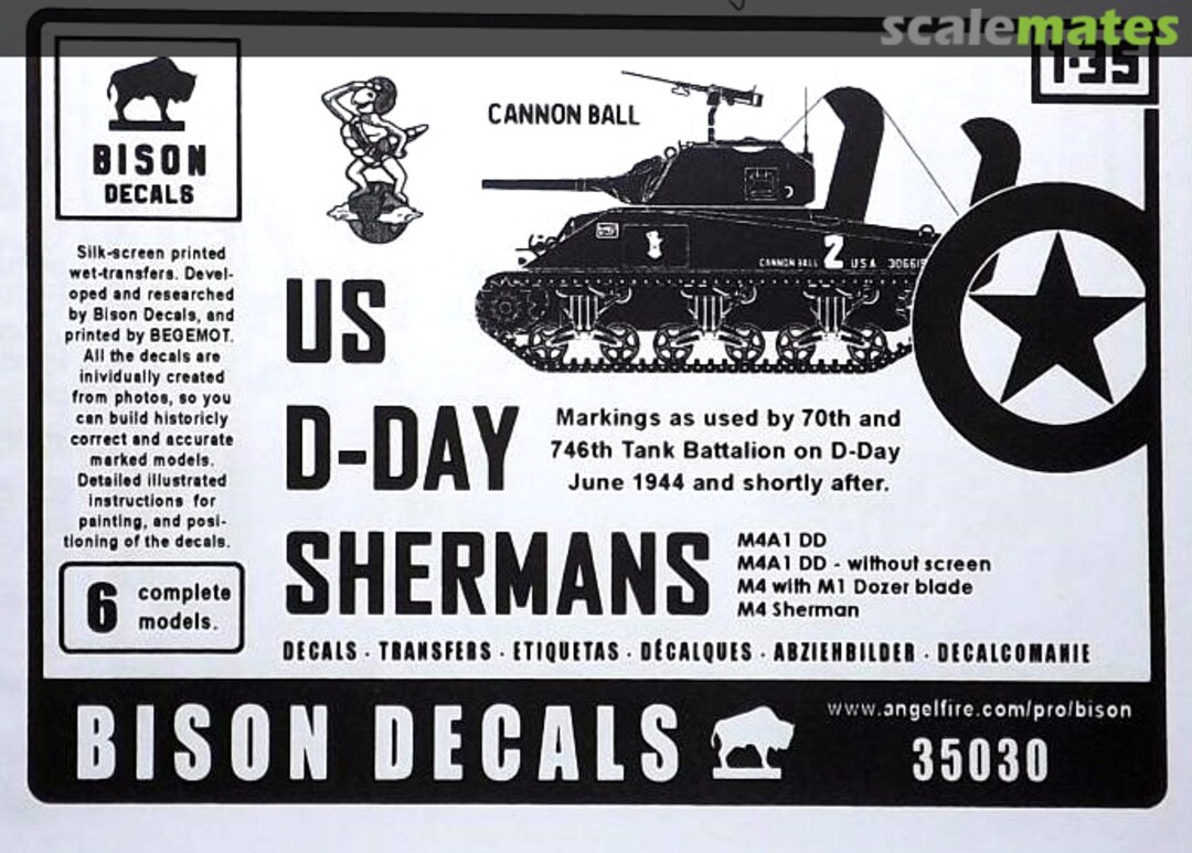 Boxart US D-Day Shermans 35030 Bison Decals Boxart US D-Day Shermans 35030 Bison Decals