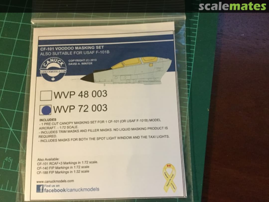 Boxart CF-101 Voodoo Masking set WVP 72 003 Canuck Model Products Boxart CF-101 Voodoo Masking set WVP 72 003 Canuck Model Products