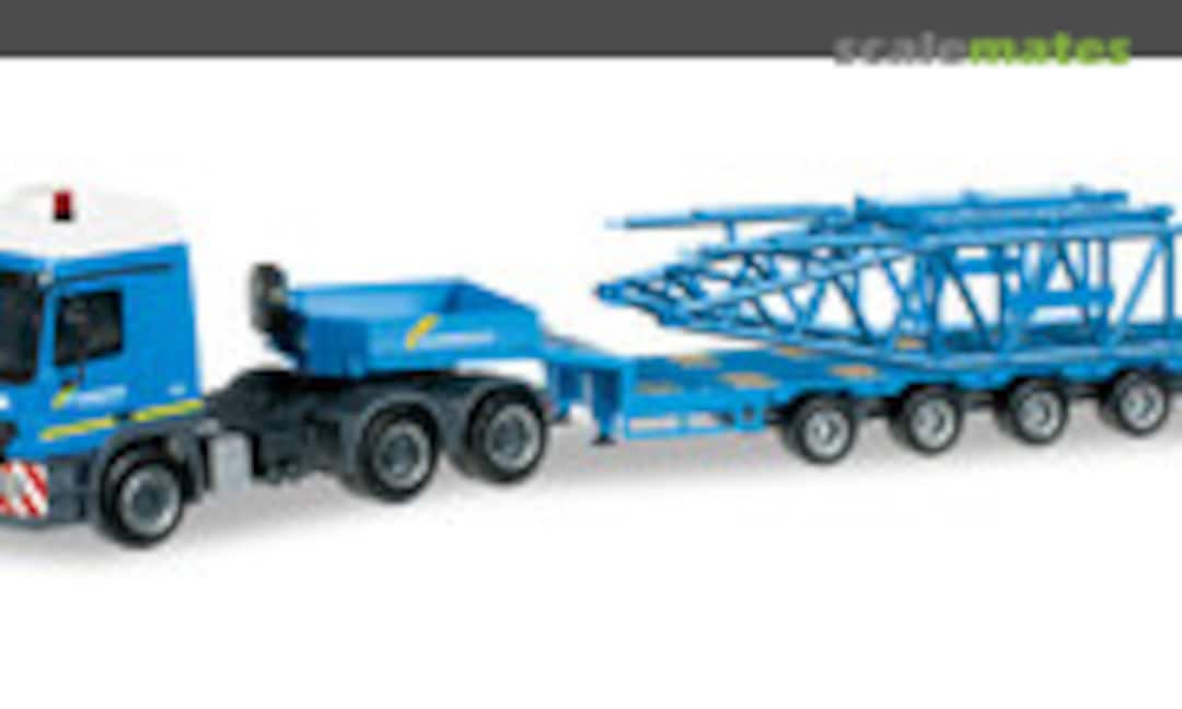 Mercedes-Benz Actros L Semitieflade-Sattelzug mit Anlenkstück für Liebherr Raupenkran LR 1600/2 &quot;Felbermayr&quot; (A) (Herpa 303989)