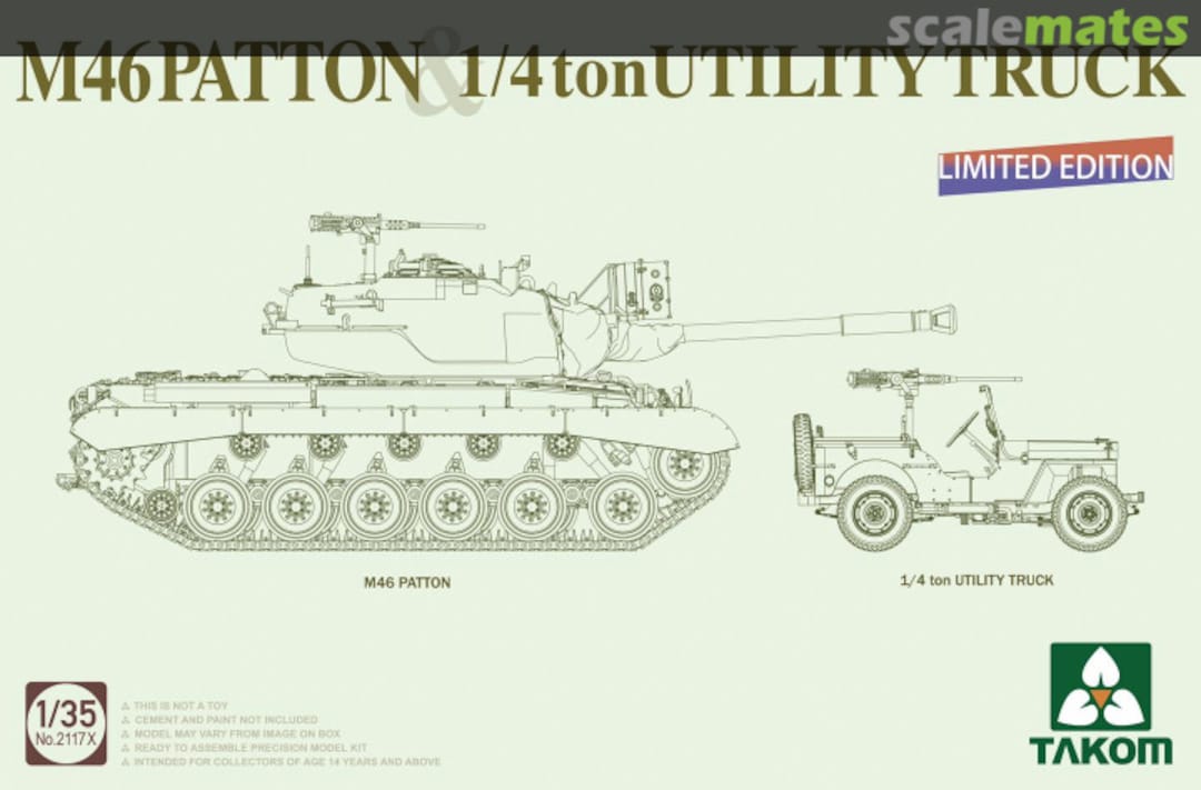 Boxart M46 Patton & 1/4 ton Utility Truck 2117x Takom Boxart M46 Patton & 1/4 ton Utility Truck 2117x Takom