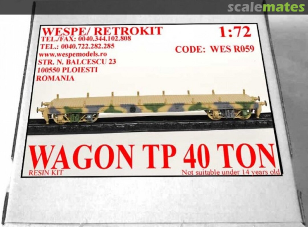 Boxart Wagon TP 40Ton WES R059 Wespe Models