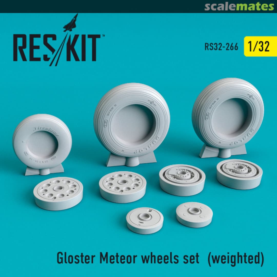 Boxart Gloster Meteor wheels set weighted RS32-0266 ResKit