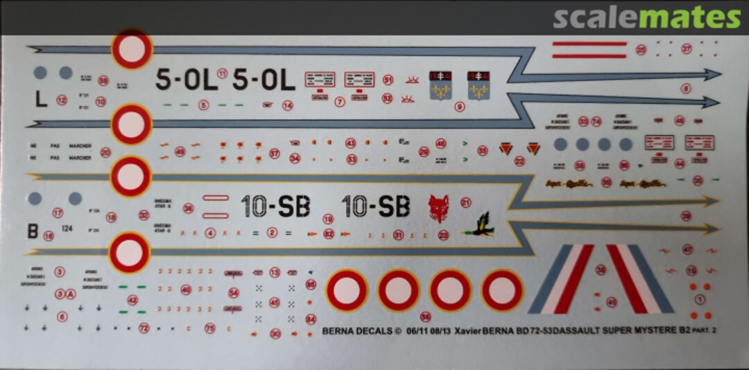 Boxart Dassault Super Mystere B2 BD 72-53 Berna Decals Boxart Dassault Super Mystere B2 BD 72-53 Berna Decals