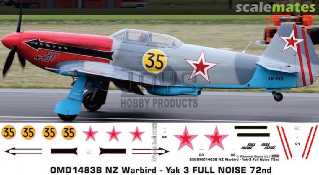 Boxart Warbird - Yak-3 Full Noise OMD1483B Oldmodels Decals Boxart Warbird - Yak-3 Full Noise OMD1483B Oldmodels Decals