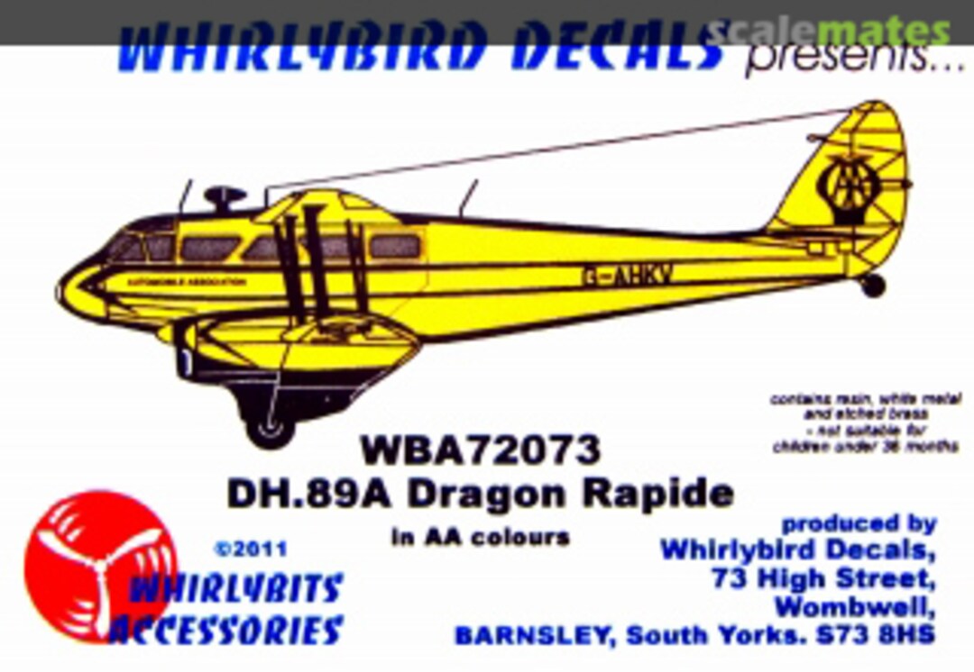 Boxart DH.89A Dragon Rapide WBA72073 Whirlybird Boxart DH.89A Dragon Rapide WBA72073 Whirlybird