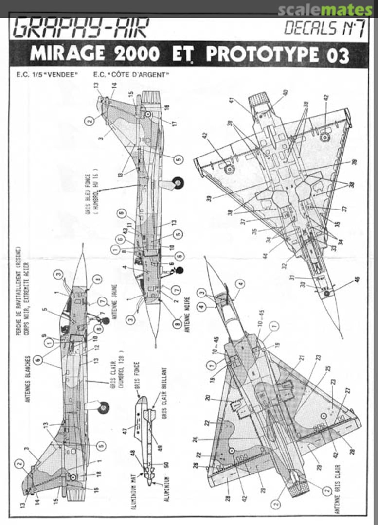 Boxart Mirage 2000 et Prototype 03 Decals N°7 Graphy-Air Boxart Mirage 2000 et Prototype 03 Decals N°7 Graphy-Air