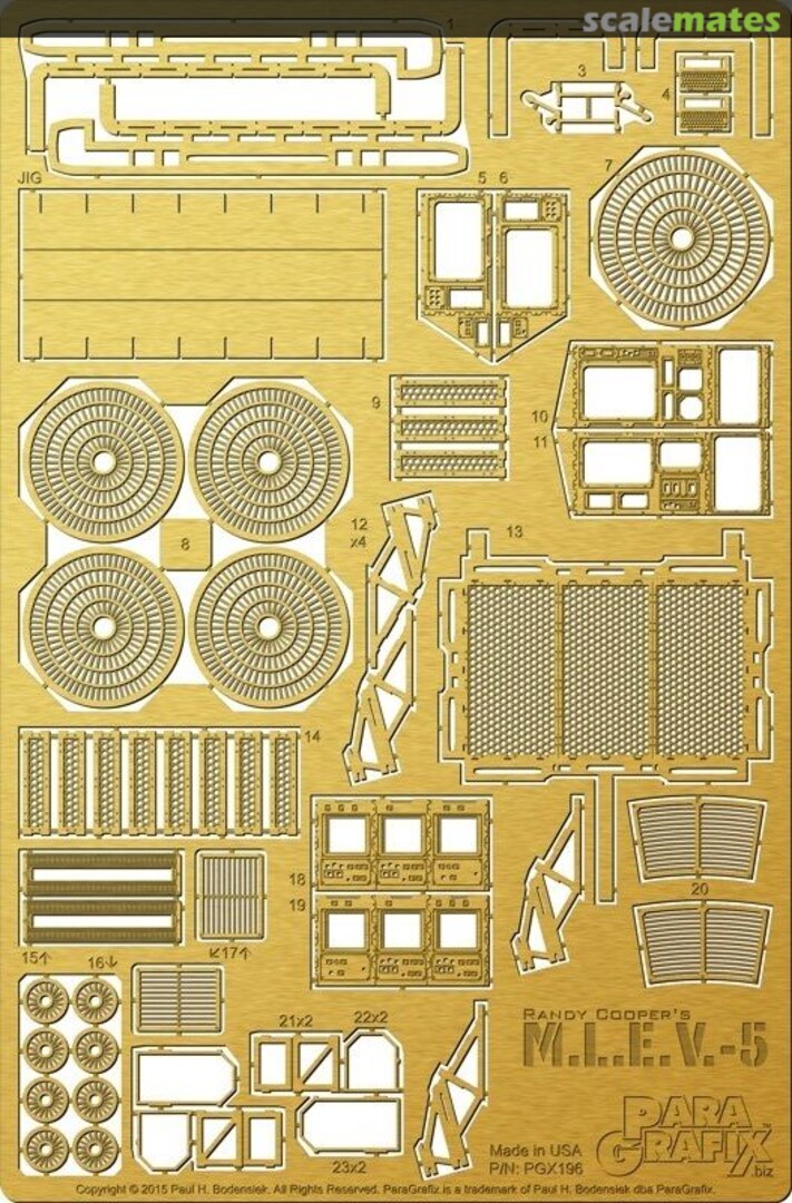 Boxart M.L.E.V.-5 Photoetch Set PGX196 ParaGrafix Modeling Systems Boxart M.L.E.V.-5 Photoetch Set PGX196 ParaGrafix Modeling Systems