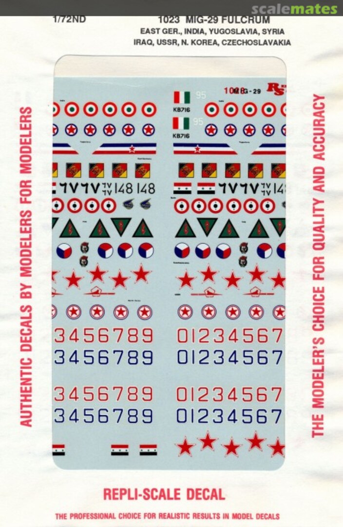 Boxart MiG-29 Fulcrum 1023 Repli-scale Boxart MiG-29 Fulcrum 1023 Repli-scale