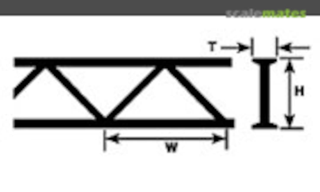 No ABS Open Web Truss - Warren Style 2 (OWTA-6 / pack of 2) (Plastruct 90402) 90402