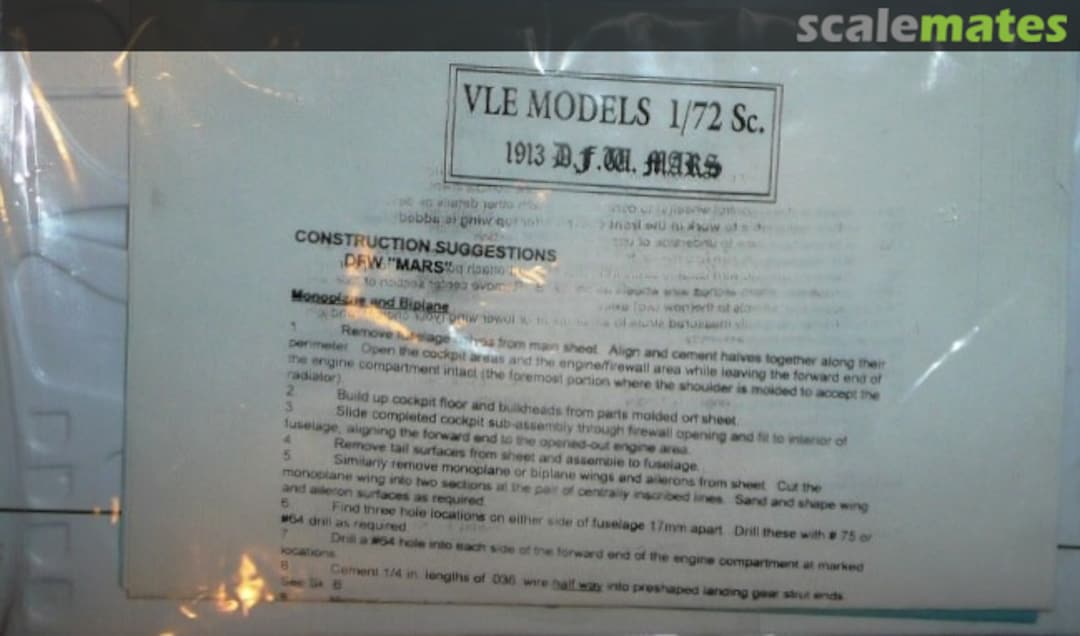 Boxart 1913 DFW Mars VLE Models Boxart 1913 DFW Mars VLE Models