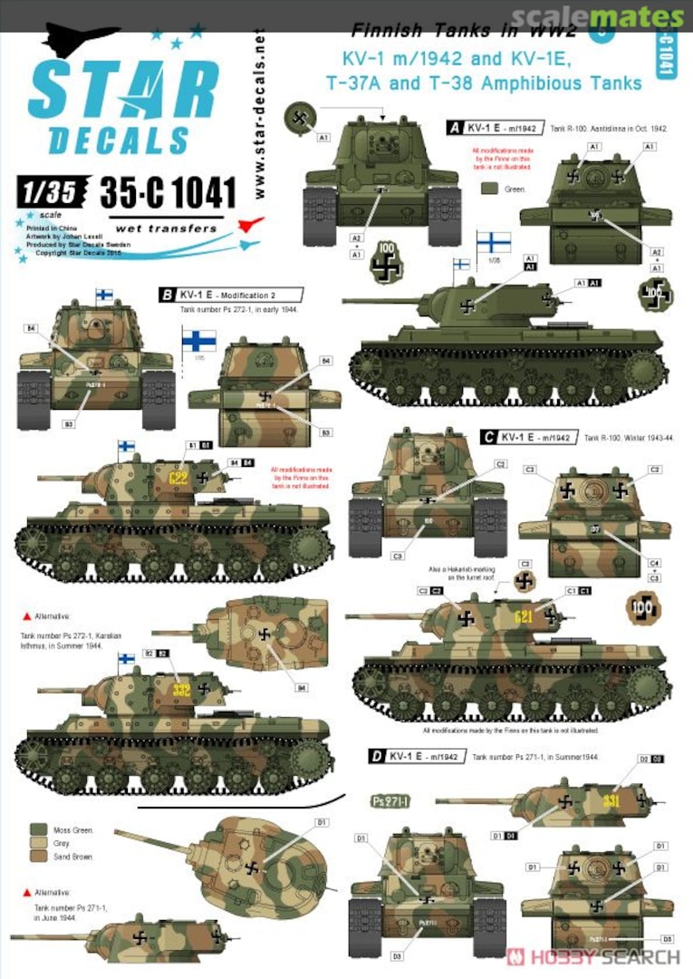 Boxart Finnish Tanks in WW2 # 5 35-C1041 Star Decals Boxart Finnish Tanks in WW2 # 5 35-C1041 Star Decals