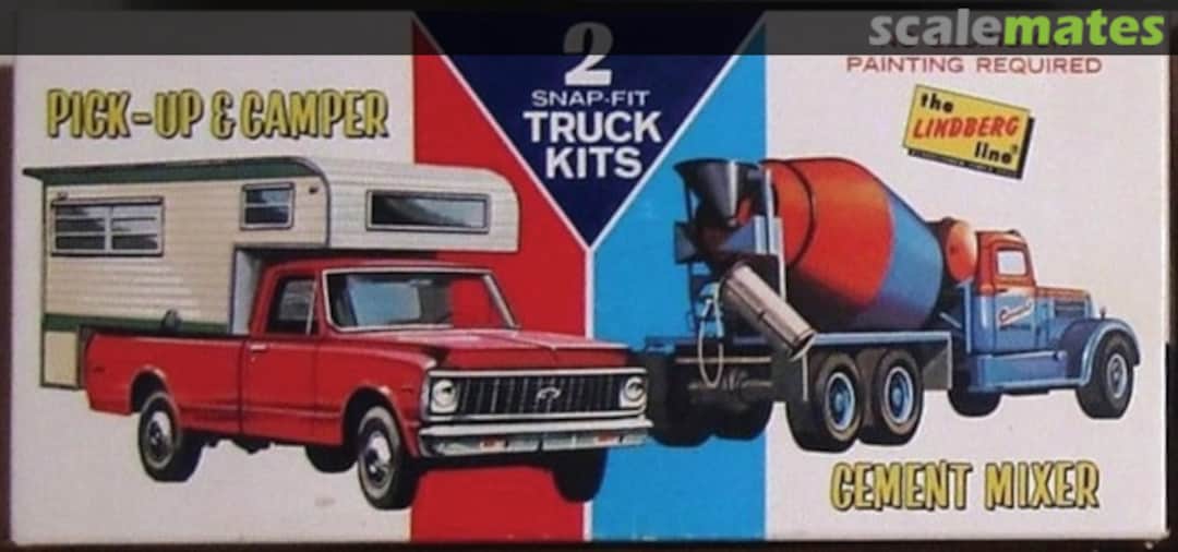 Boxart Pick Up and Camper / Cement Mixer 645y-100 Lindberg