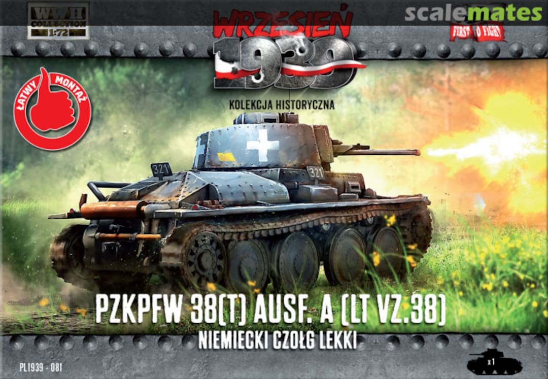 Boxart PzKpfw 38(t) Ausf. A (Lt Vz.38) PL1939-081 First to Fight Boxart PzKpfw 38(t) Ausf. A (Lt Vz.38) PL1939-081 First to Fight