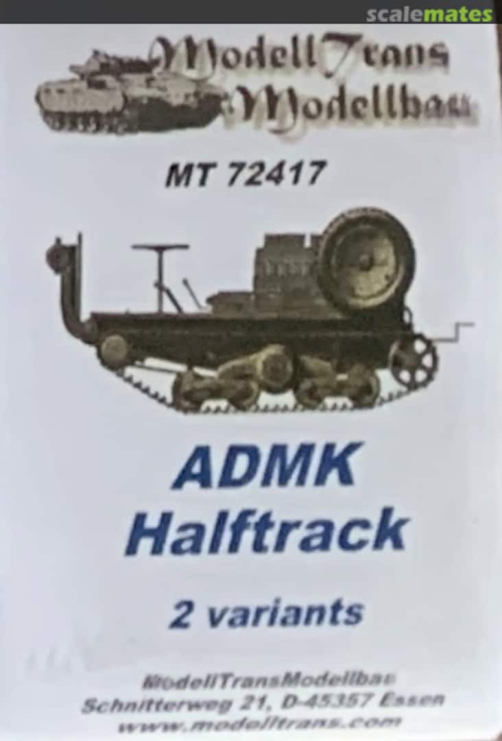 Boxart ADMK Halftrack MT 72417 Modell Trans Modellbau