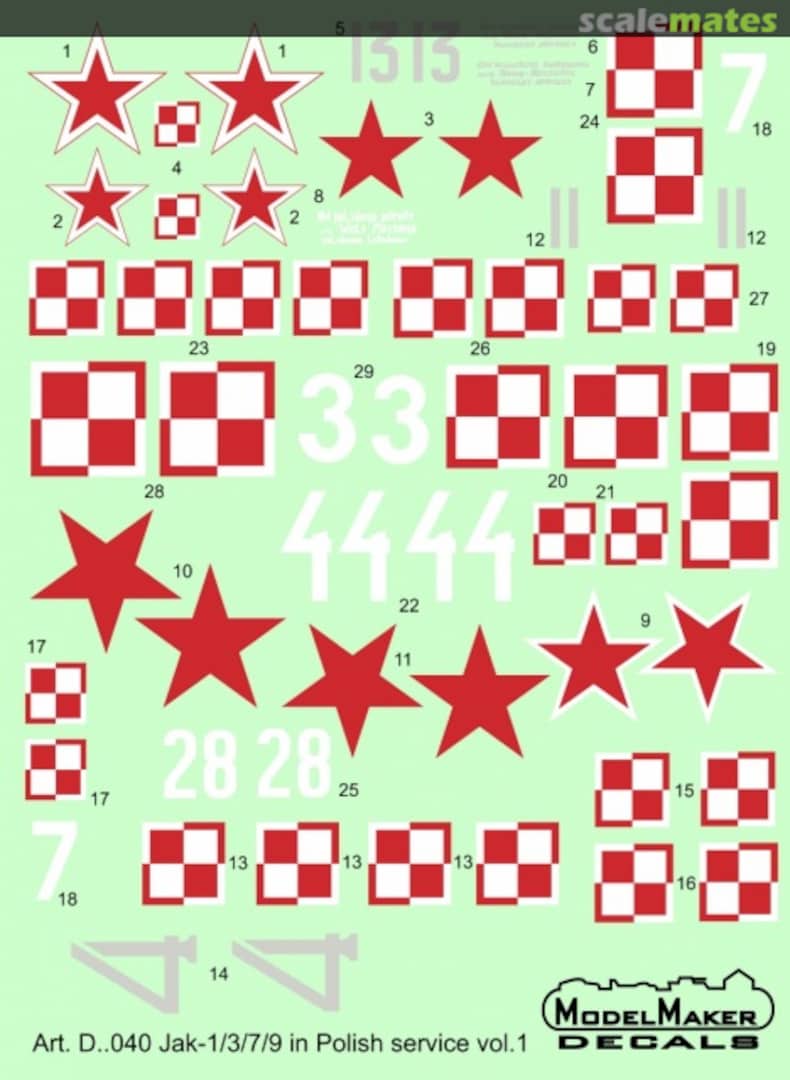 Boxart Yak-1/3/7/9 in Polish service vol.1 D48040 ModelMaker Boxart Yak-1/3/7/9 in Polish service vol.1 D48040 ModelMaker