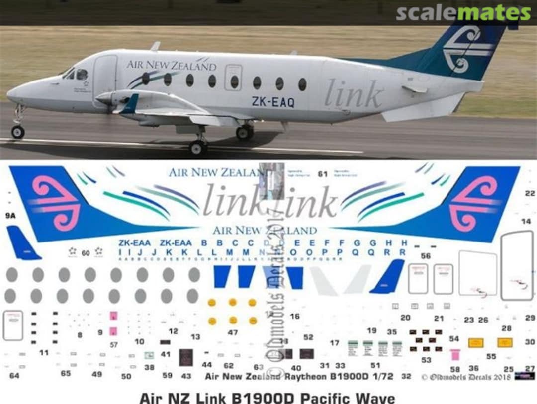 Boxart Air New Zealand B1900D OMD0233 Oldmodels Decals Boxart Air New Zealand B1900D OMD0233 Oldmodels Decals